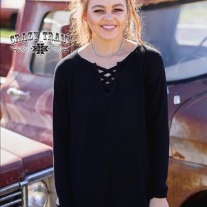 Crazy Train Wild Child Sweater Top - Black